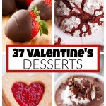 Chocolate covered strawberries, cookies, heart cookies, and mousse.