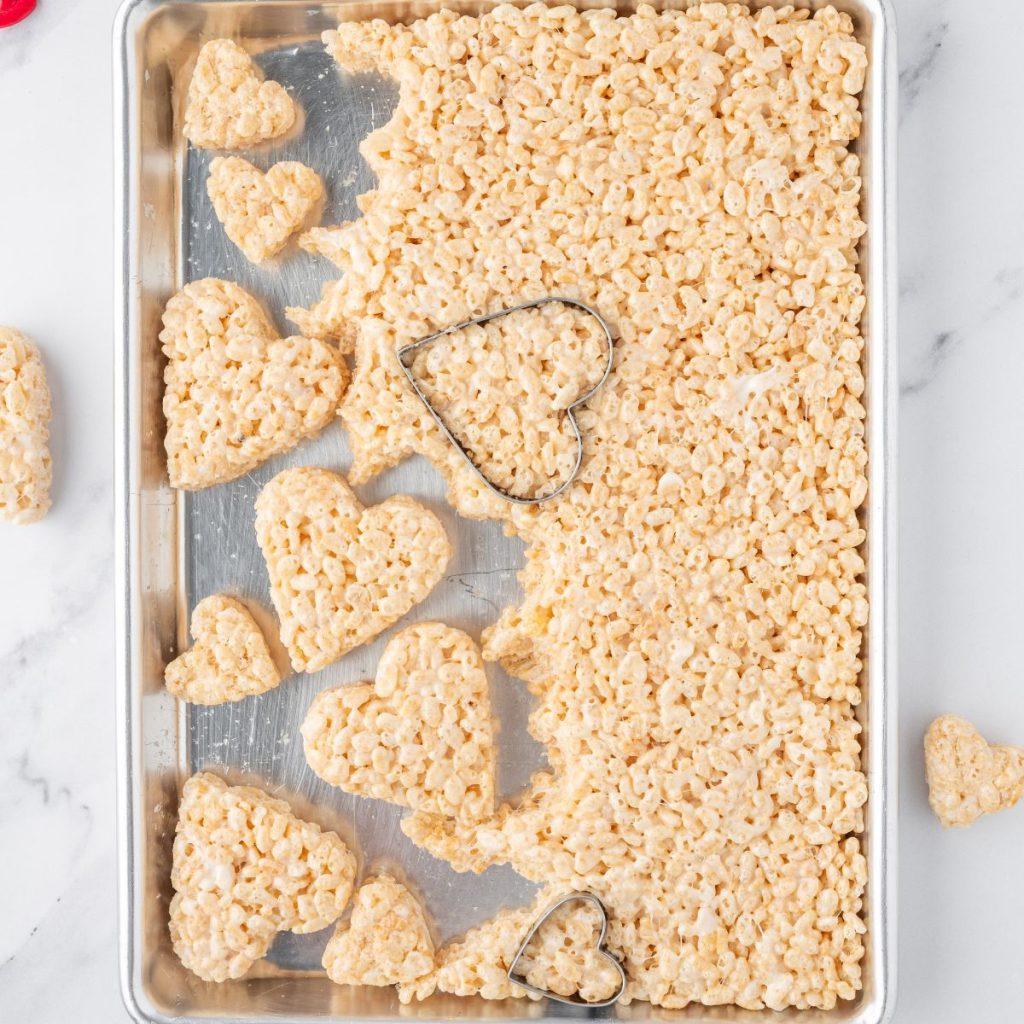 Heart shaped rice krispie treats. 