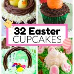 Chic, carrot, and bunny cupcake.