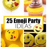 Emoji balloon, emoji cupcakes, and emoji doll.
