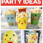 Pokemon balloon, pokomon popcorn holders, and gift bag.