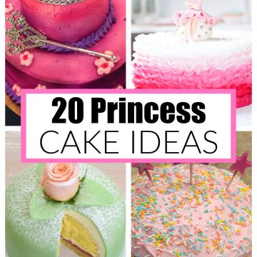 Pink princess cake, green cake, and sprinkle cake.
