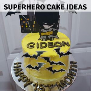 Yellow batman cake.