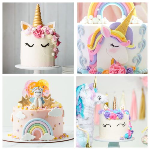 Unicorn Theme Cake Ice Cake with Fondant Decoration