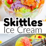 Bowl of colorful ice cream.