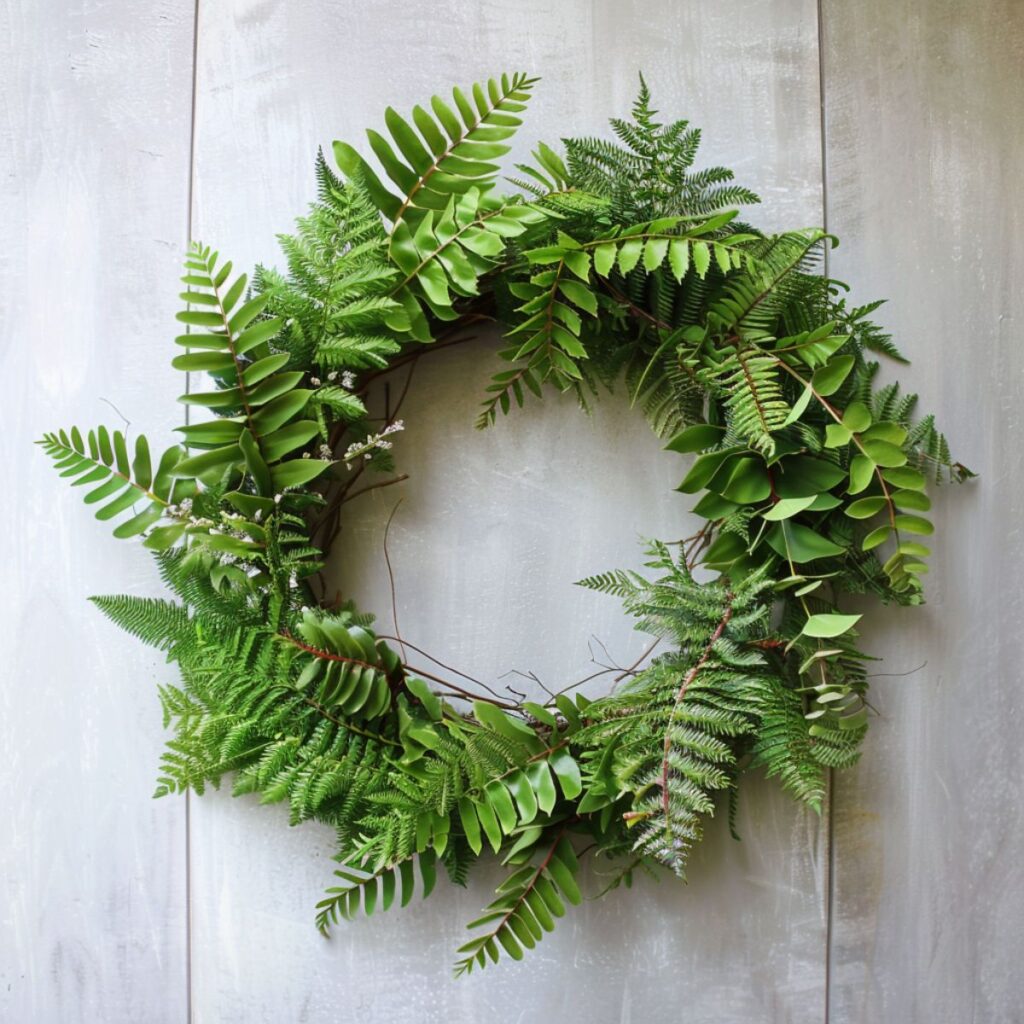 Wreath made of ferns.