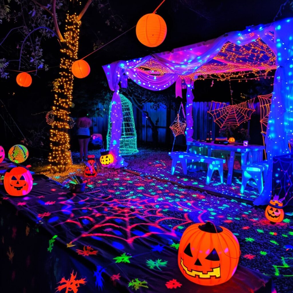 Back yard Halloween glow party.