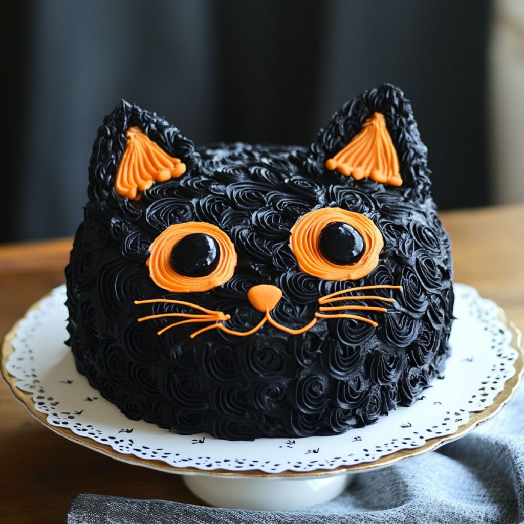 Halloween black cat cake. 