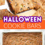 Cookie bars in a sheet pan.
