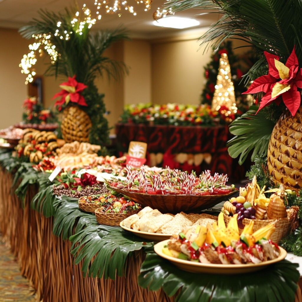 Christmas luau party.