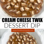 Pie dish with Twix Dip.